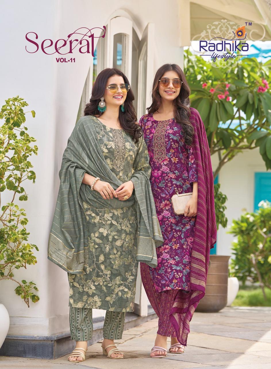 Radhika Lifestyle Seerat Vol 11 Catalog purple kurtis online india