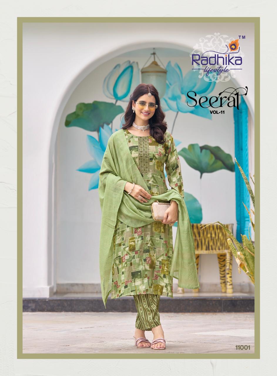 Radhika Lifestyle Seerat Vol 11 Catalog purple kurtis online india
