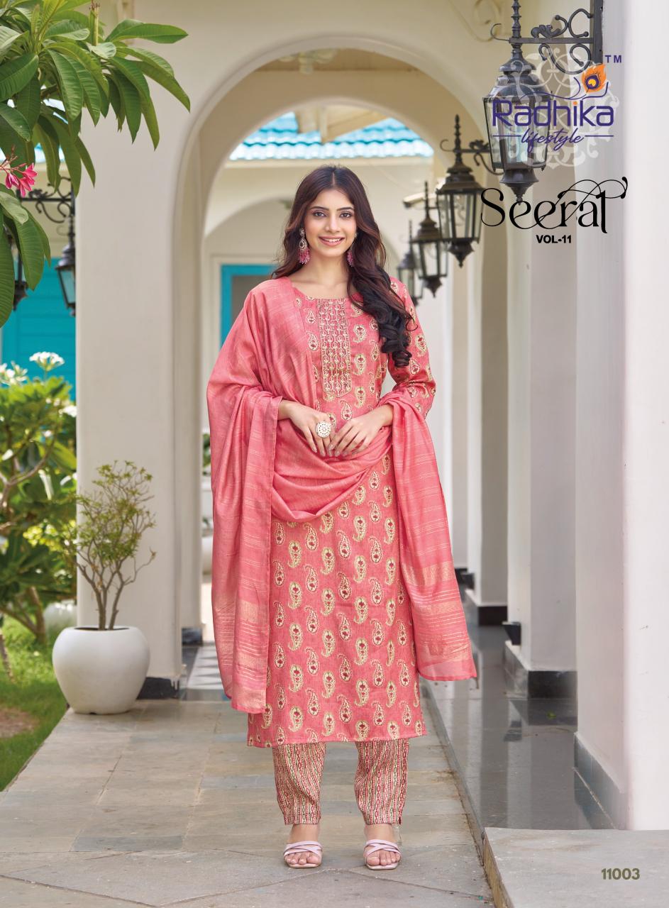 Radhika Lifestyle Seerat Vol 11 Catalog purple kurtis online india