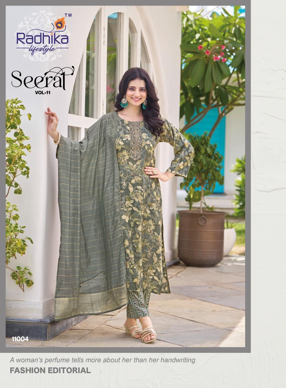 Radhika Lifestyle Seerat Vol 11 Catalog purple kurtis online india