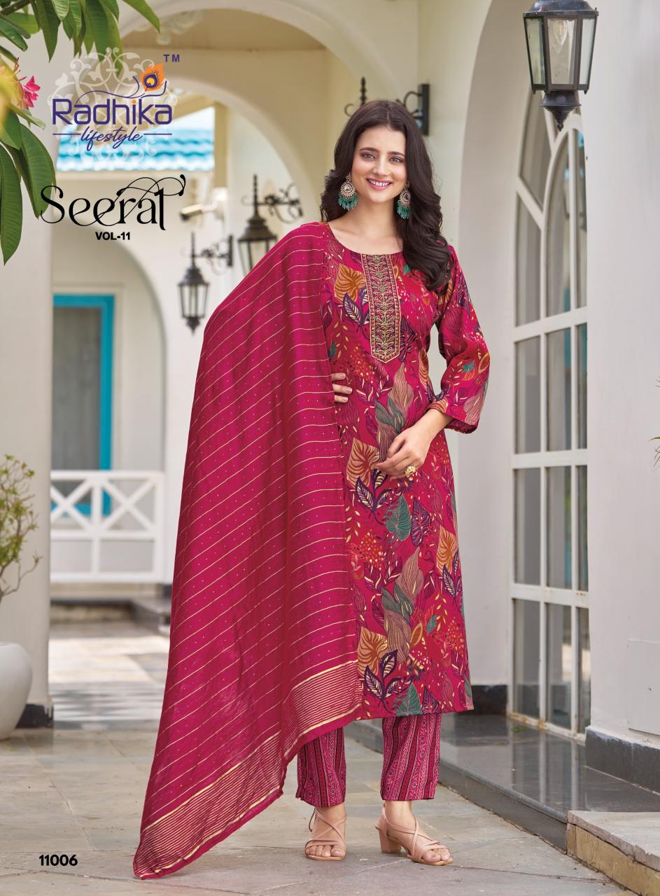 Radhika Lifestyle Seerat Vol 11 Catalog purple kurtis online india