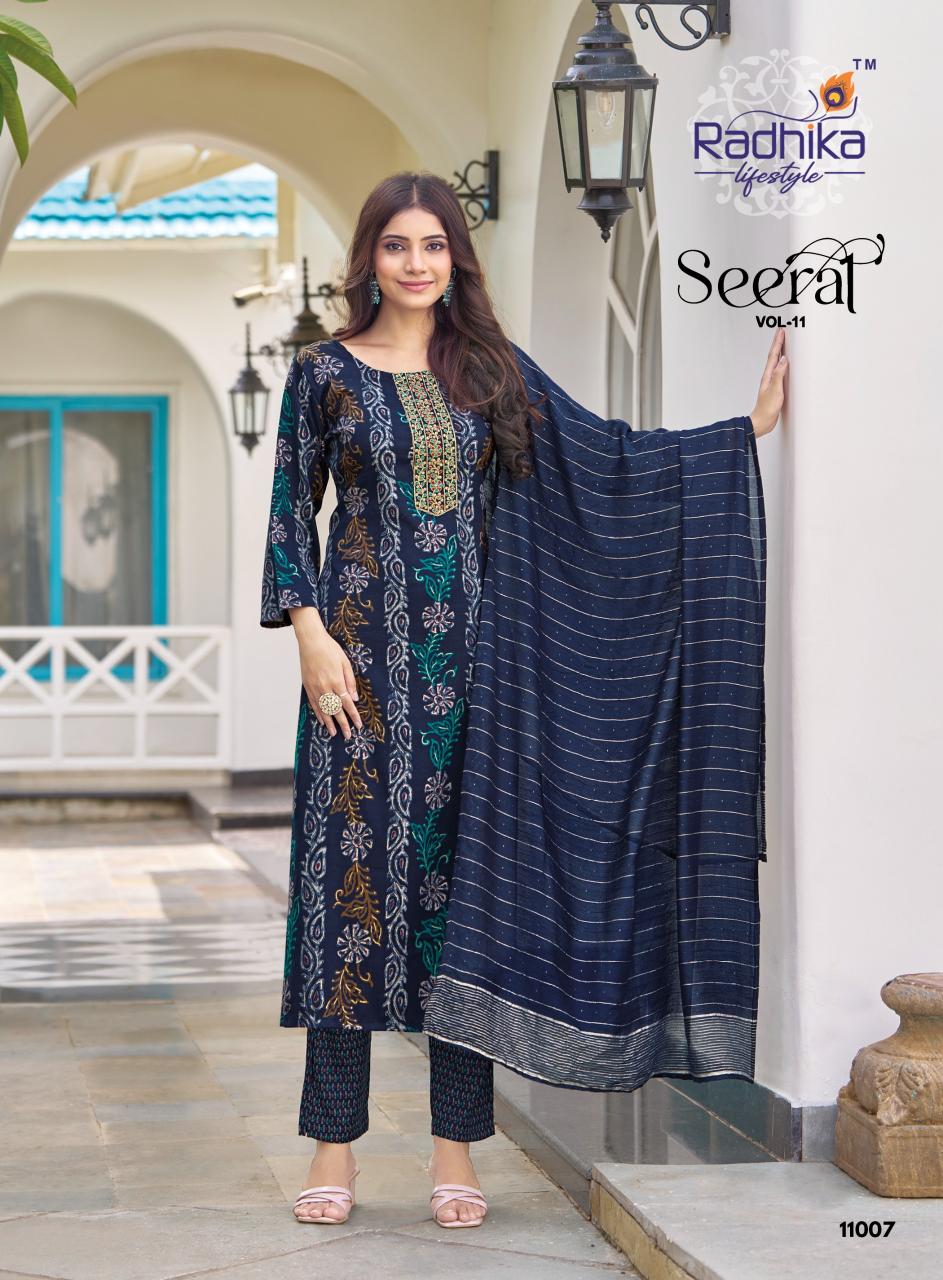 Radhika Lifestyle Seerat Vol 11 Catalog purple kurtis online india