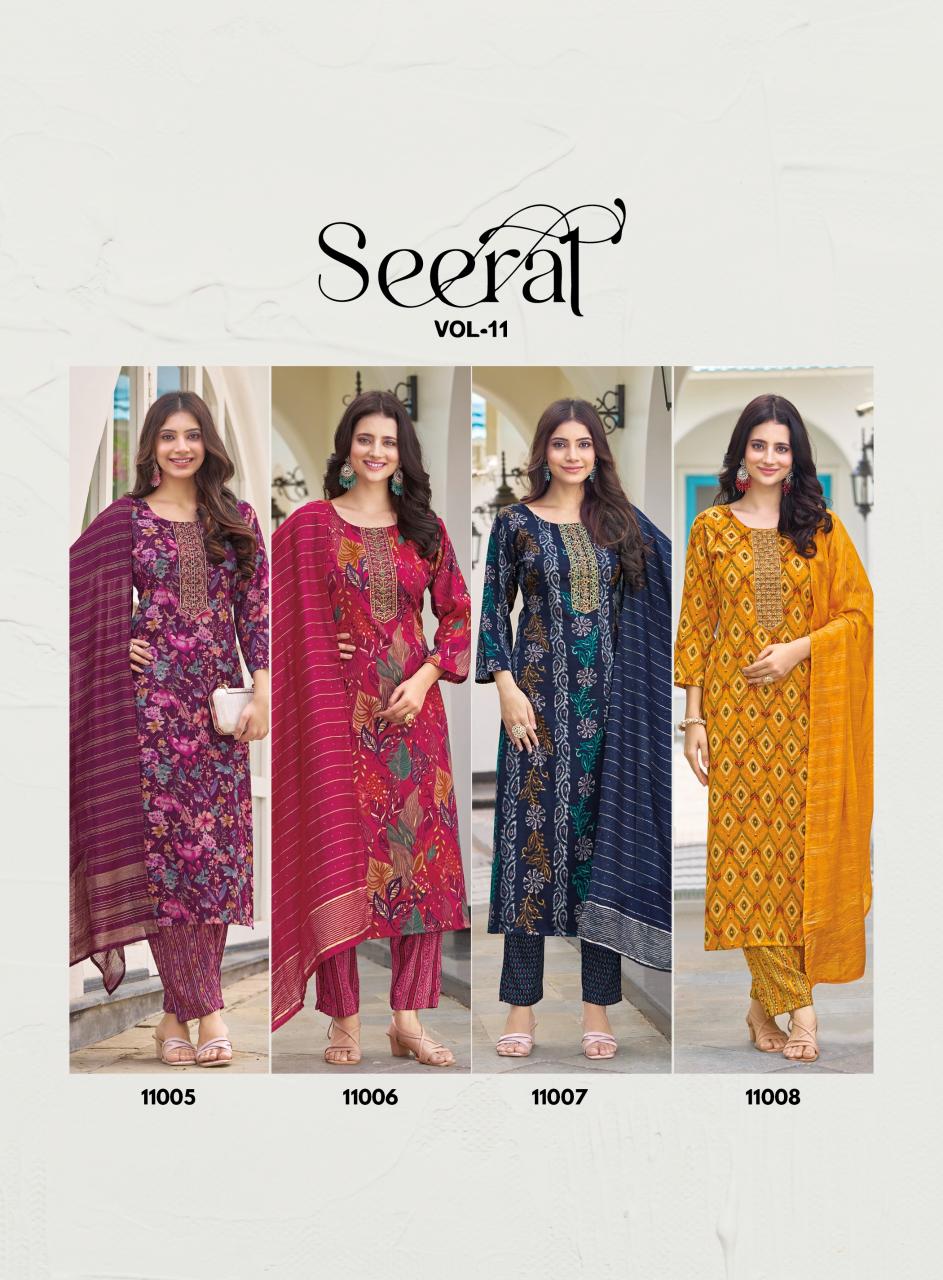 Radhika Lifestyle Seerat Vol 11 Catalog purple kurtis online india