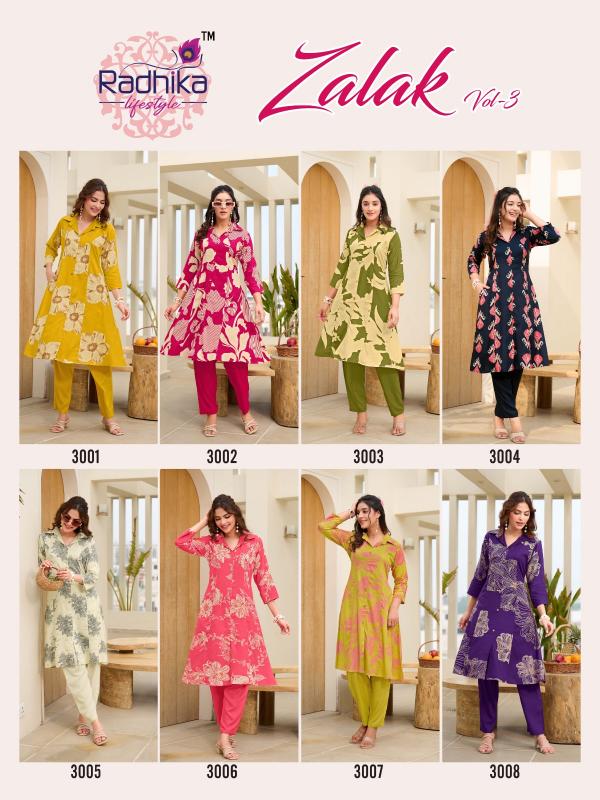 Radhika Lifestyle Zalak Vol 3 catalog wholesale co ord sets manufacturers in india