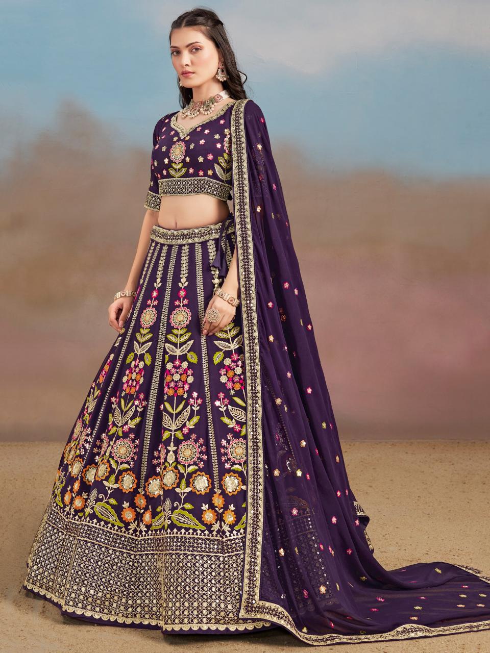 Sabella 6008 Purple catalog online lehenga store india