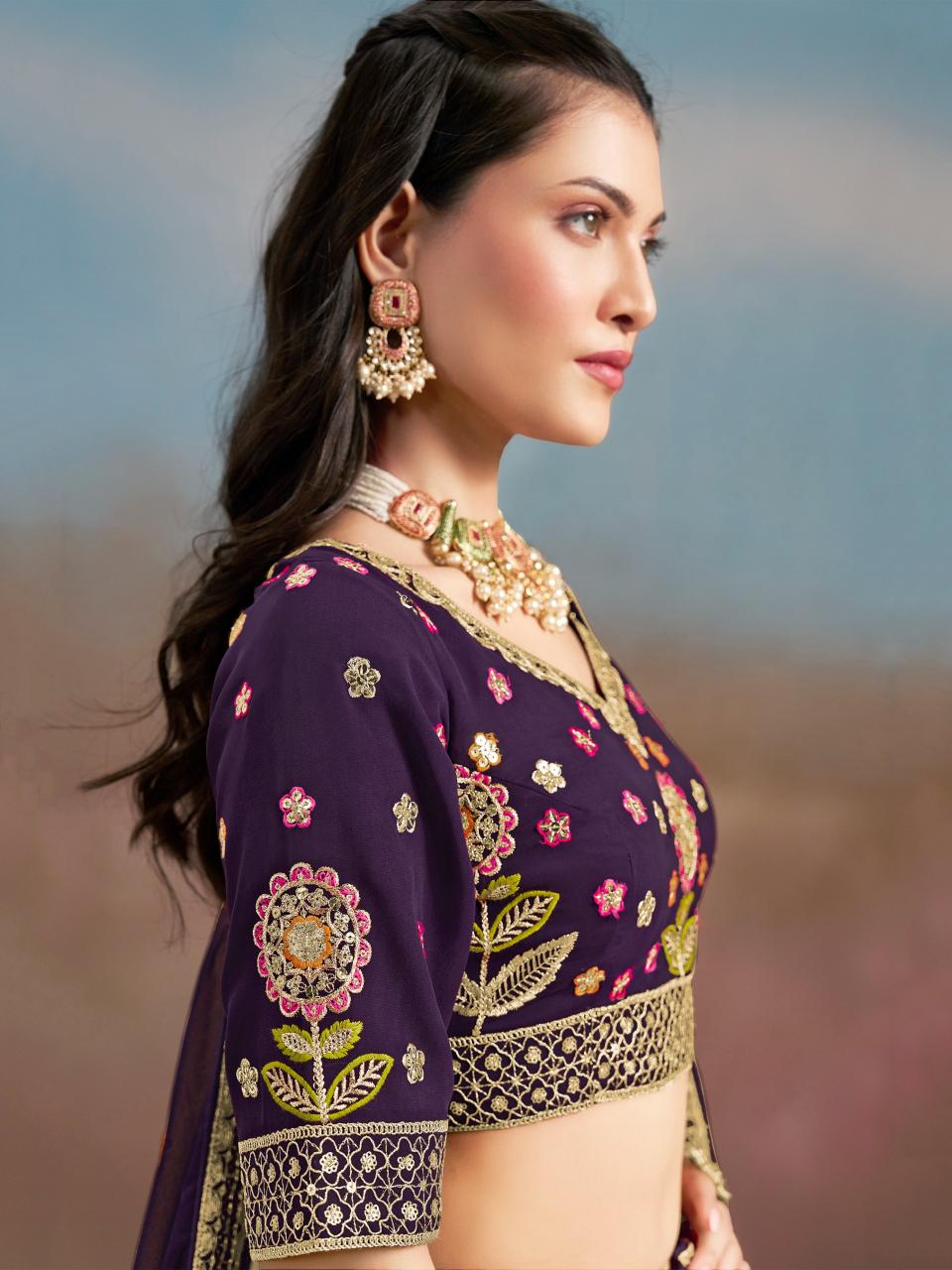 Sabella 6008 Purple catalog online lehenga store india