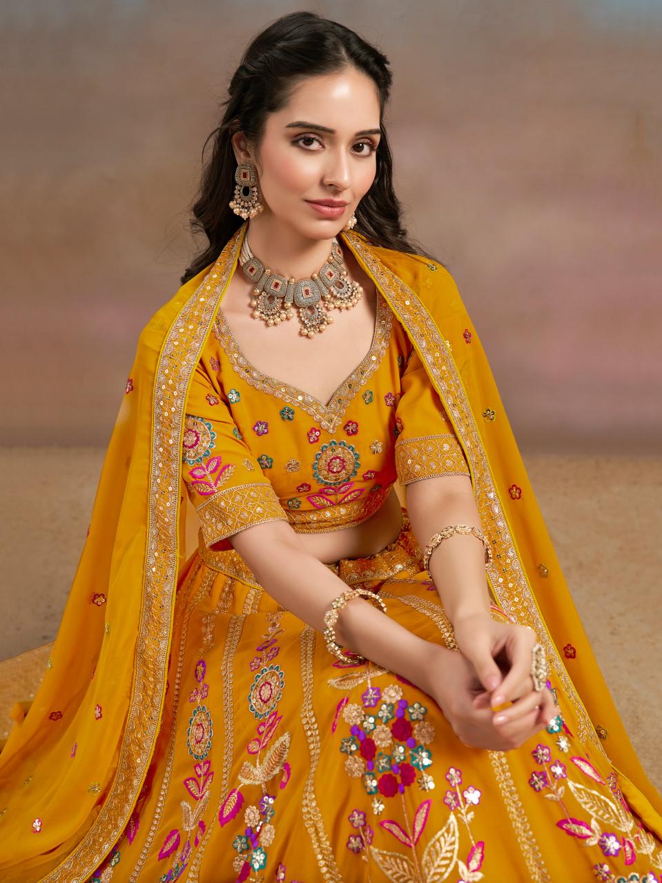 Sabella 6008 Yellow catalog lehenga online india with price