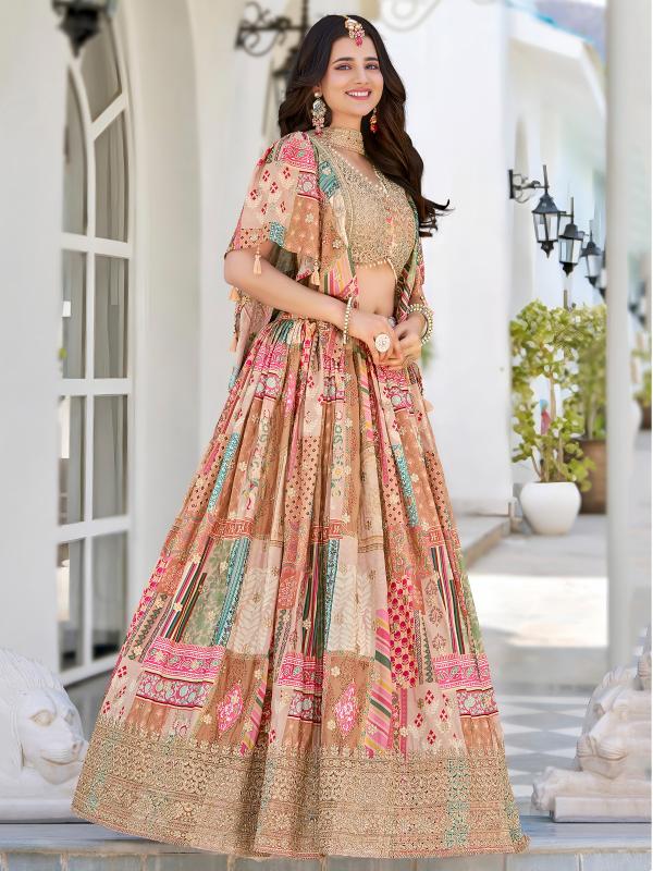 Sabella 7050 Beige catalog brides of india lehengas