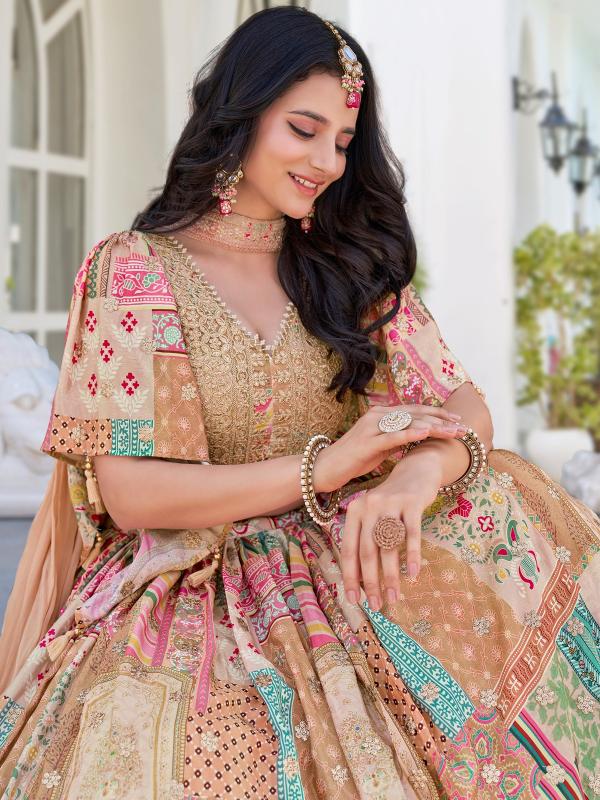 Sabella 7050 Beige catalog brides of india lehengas