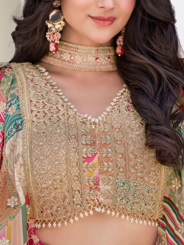 Sabella 7050 Beige catalog brides of india lehengas