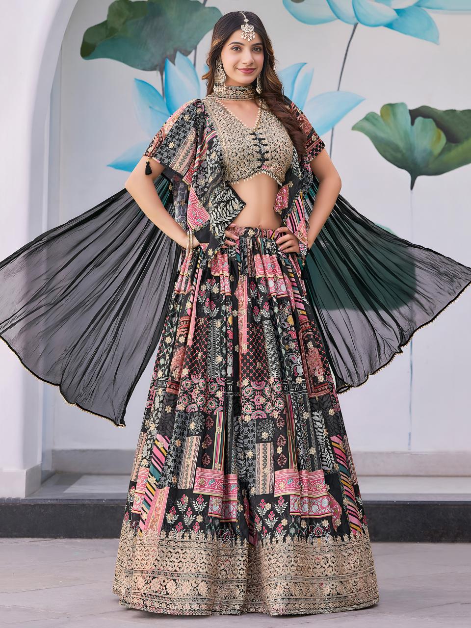 Sabella 7050 Black catalog brides of india lehenga black
