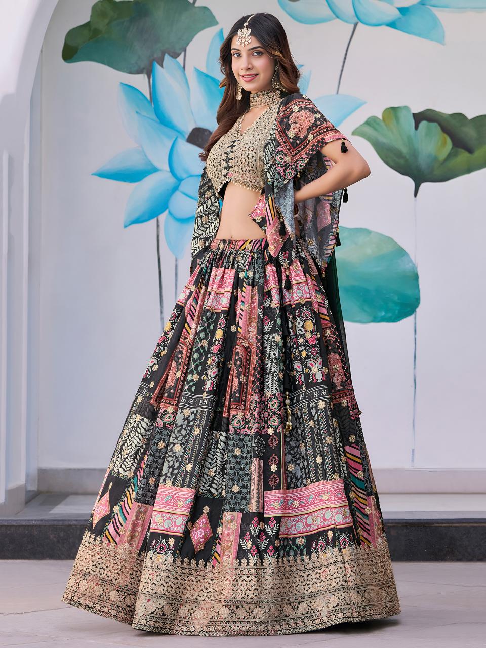 Sabella 7050 Black catalog brides of india lehenga black