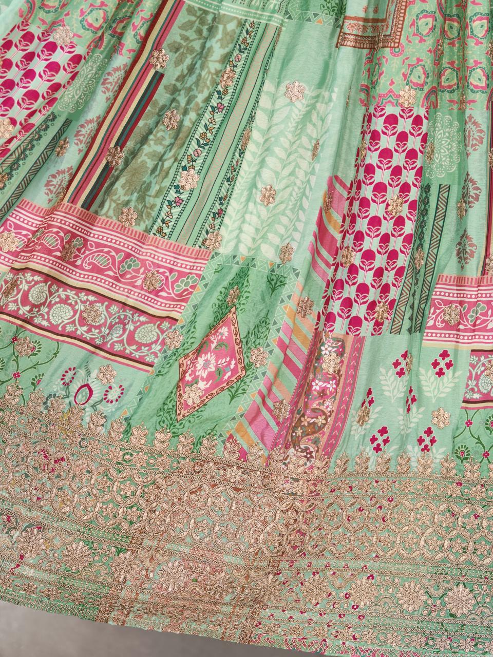 Sabella 7050 Green catalog buy party wear lehenga online india
