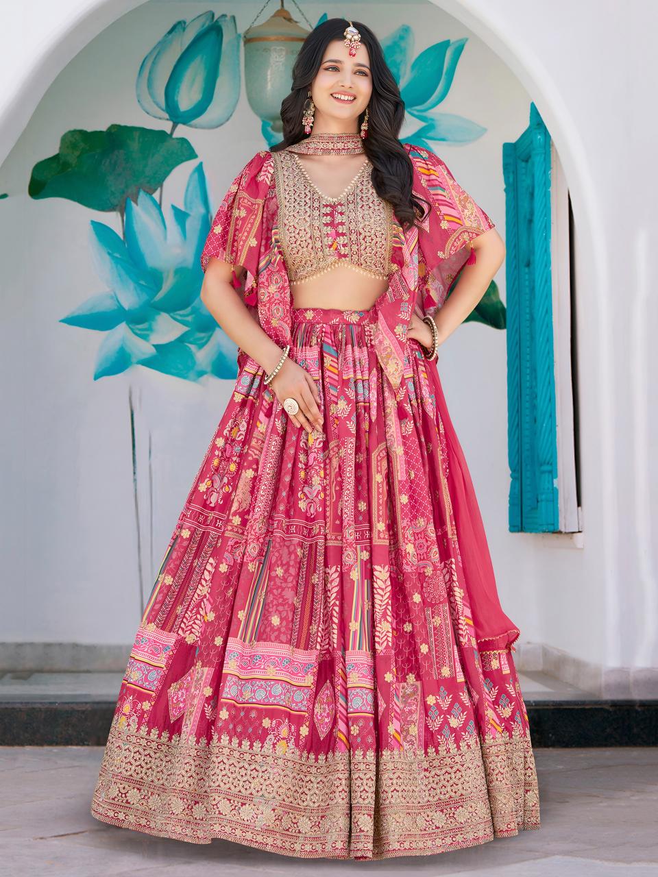 Sabella 7050 Pink catalog buy online chunni in india for lehenga