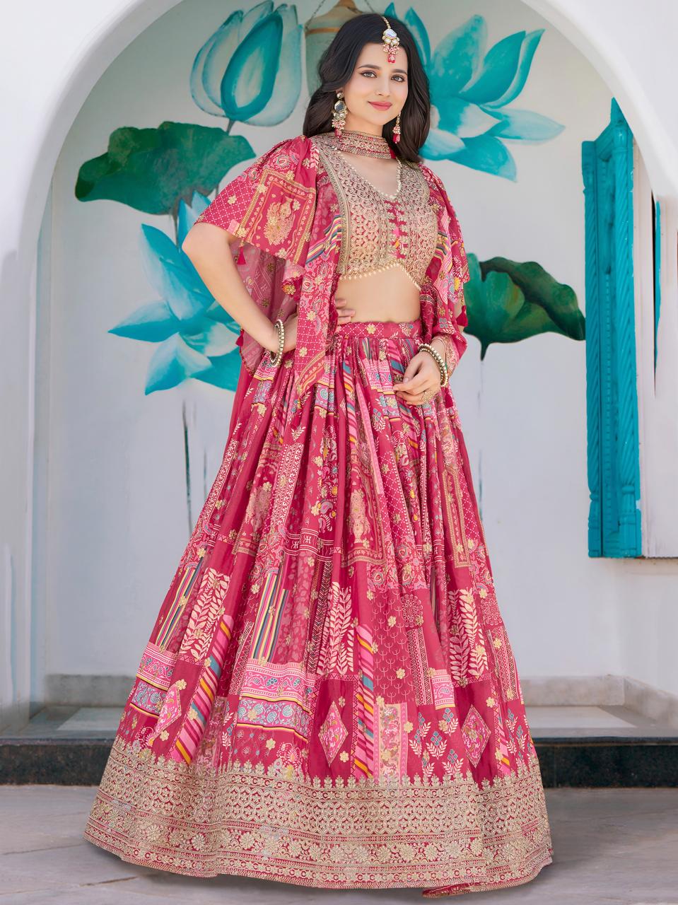 Sabella 7050 Pink catalog buy online chunni in india for lehenga