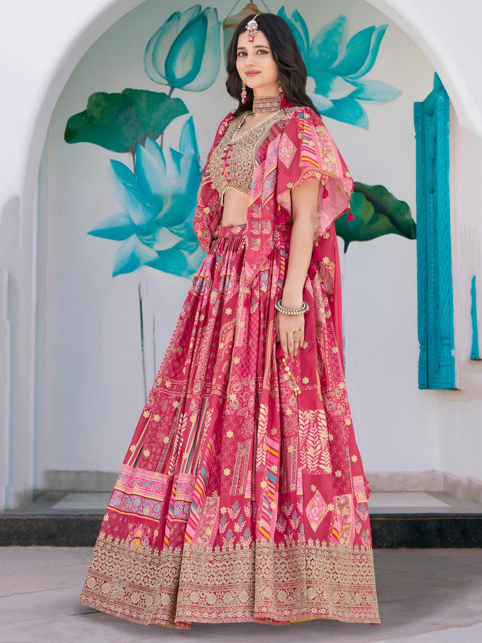 Sabella 7050 Pink catalog buy online chunni in india for lehenga