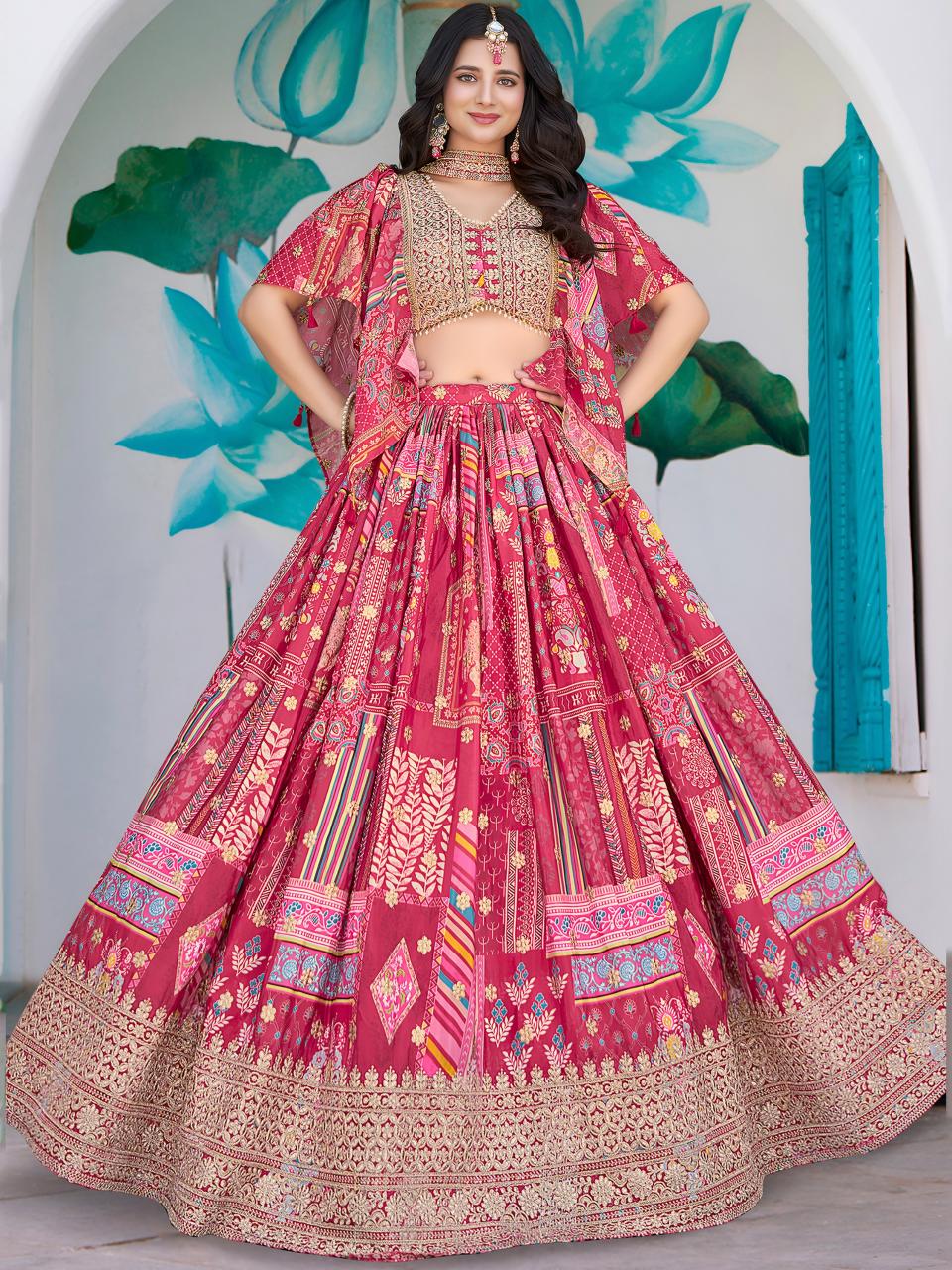 Sabella 7050 Pink catalog buy online chunni in india for lehenga