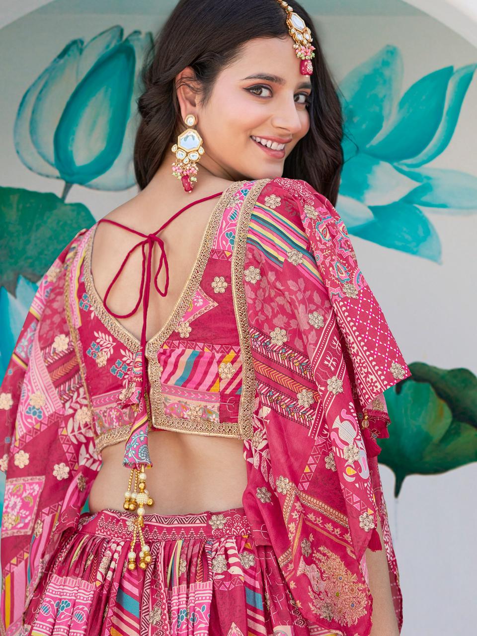Sabella 7050 Pink catalog buy online chunni in india for lehenga