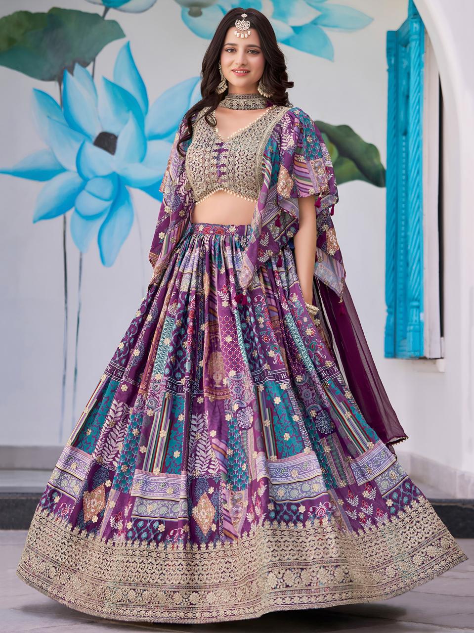 Sabella 7050 Purple catalog buy online cheap lehenga india