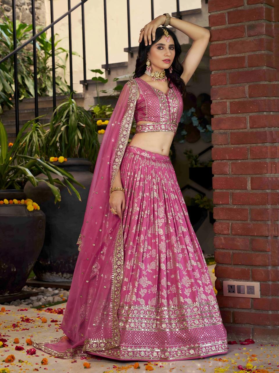 Sabella 7100 Pink catalog lehenga dress images with price in india