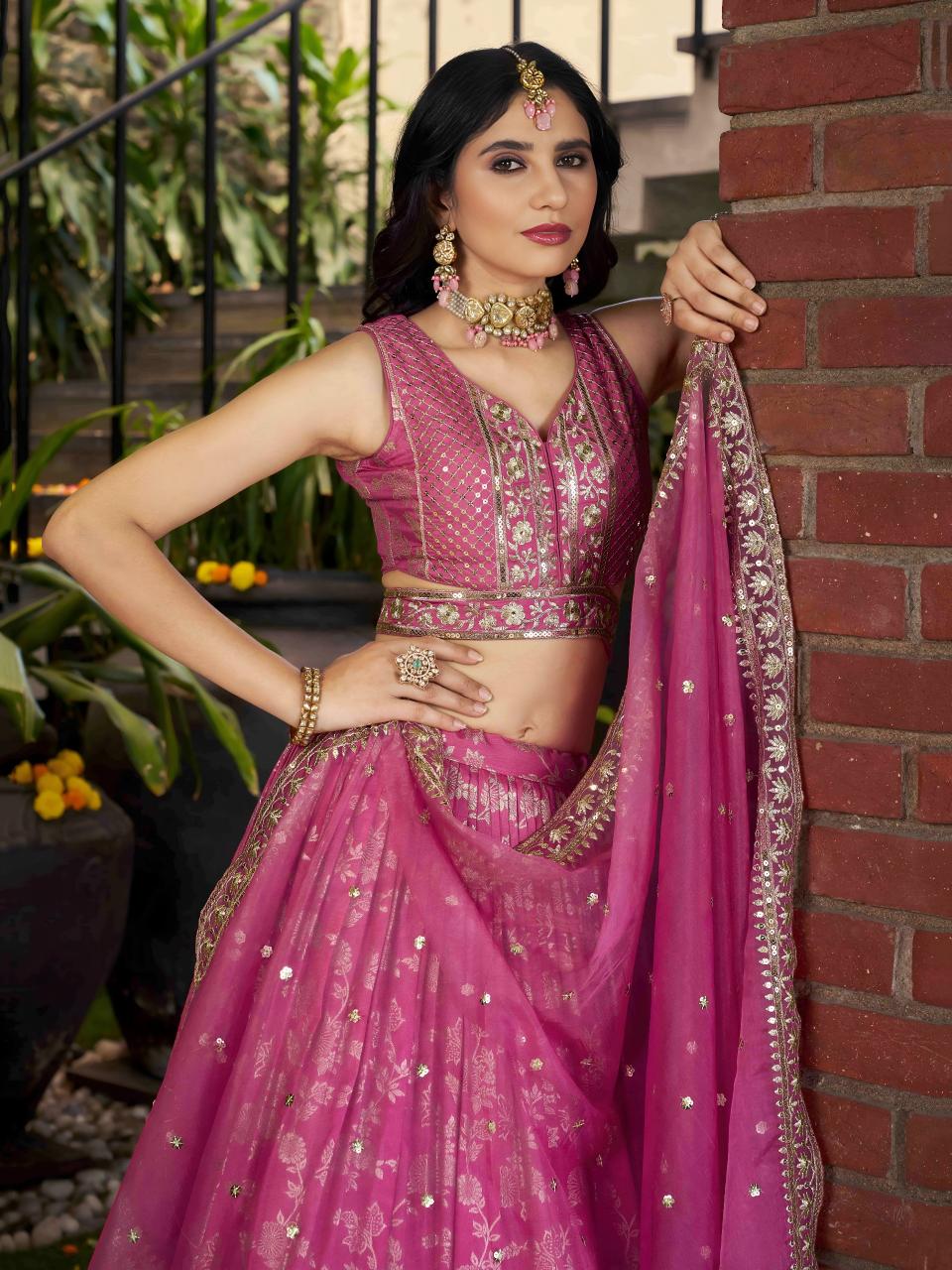 Sabella 7100 Pink catalog lehenga dress images with price in india