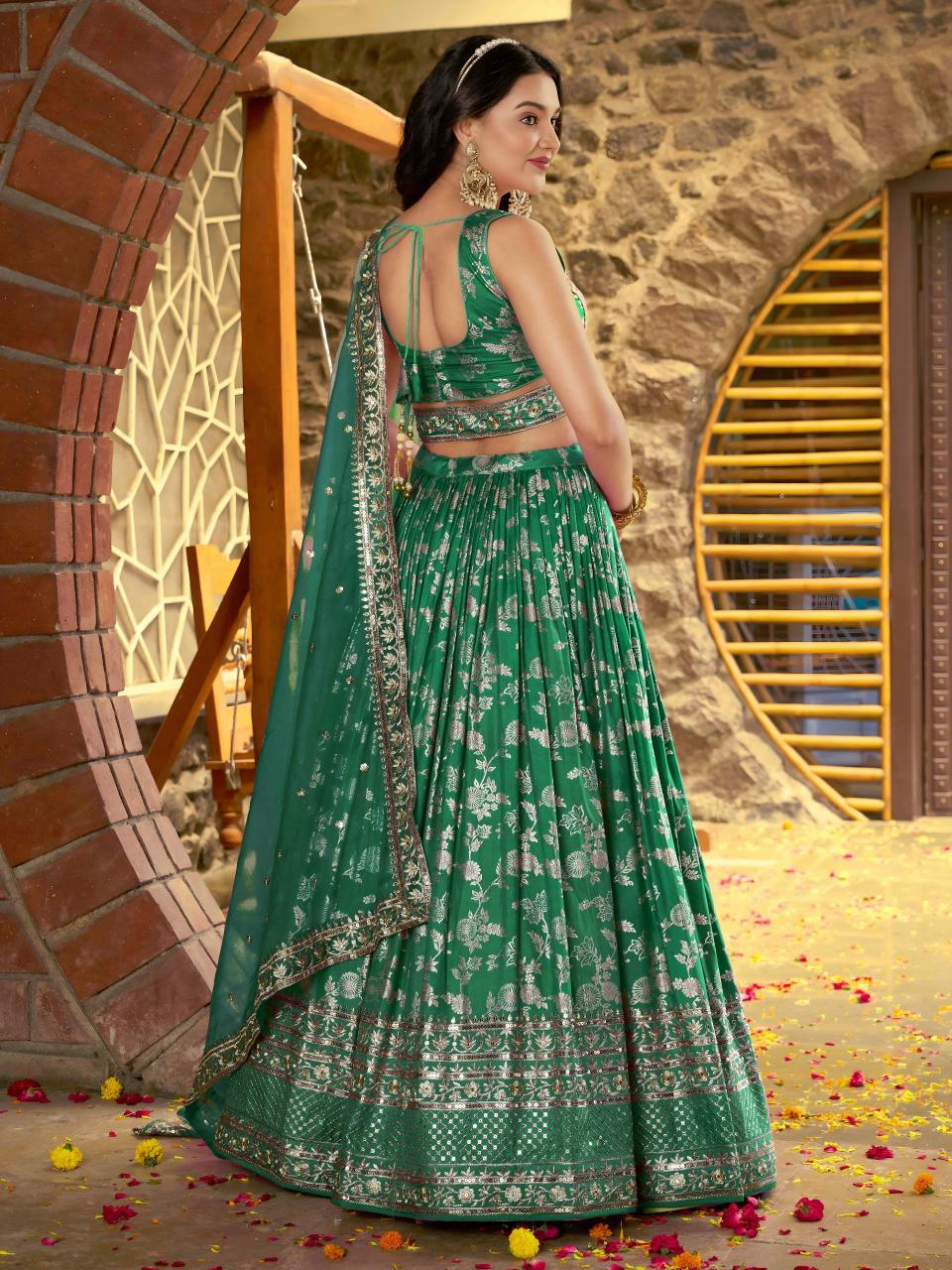 Sabella 7100 Rama Green catalog buy designer bridal lehenga online in india