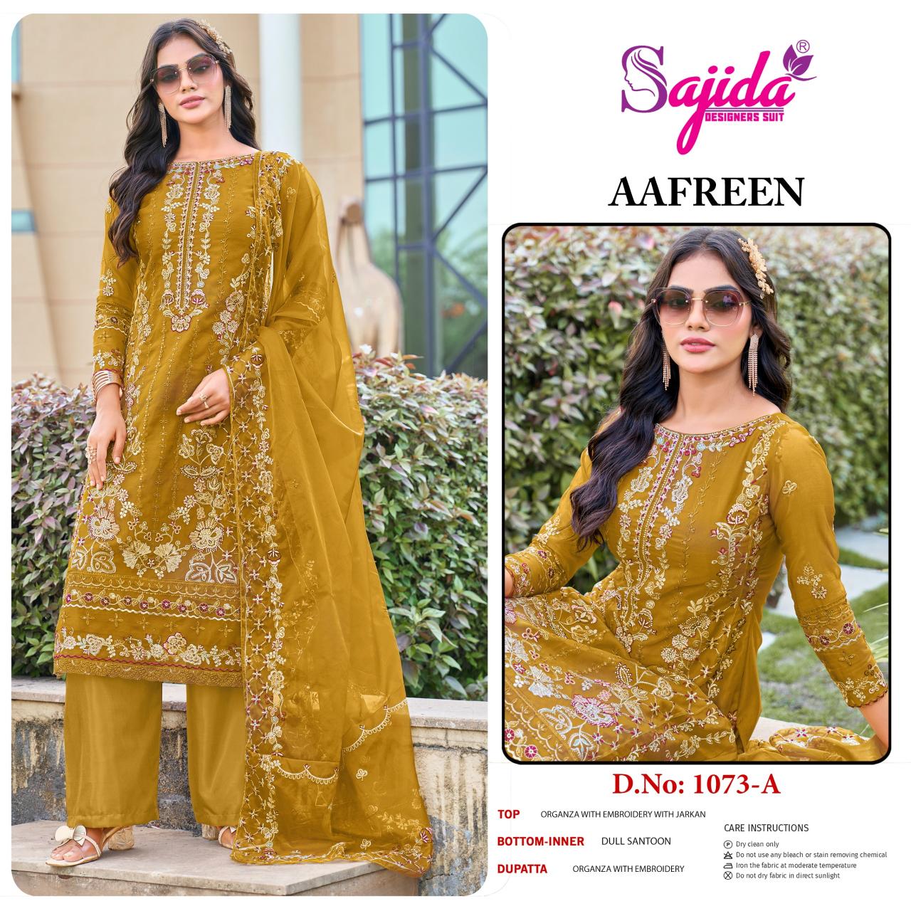 Sajida Aafreen 1073 catalog wholesale pakistani suits buy online