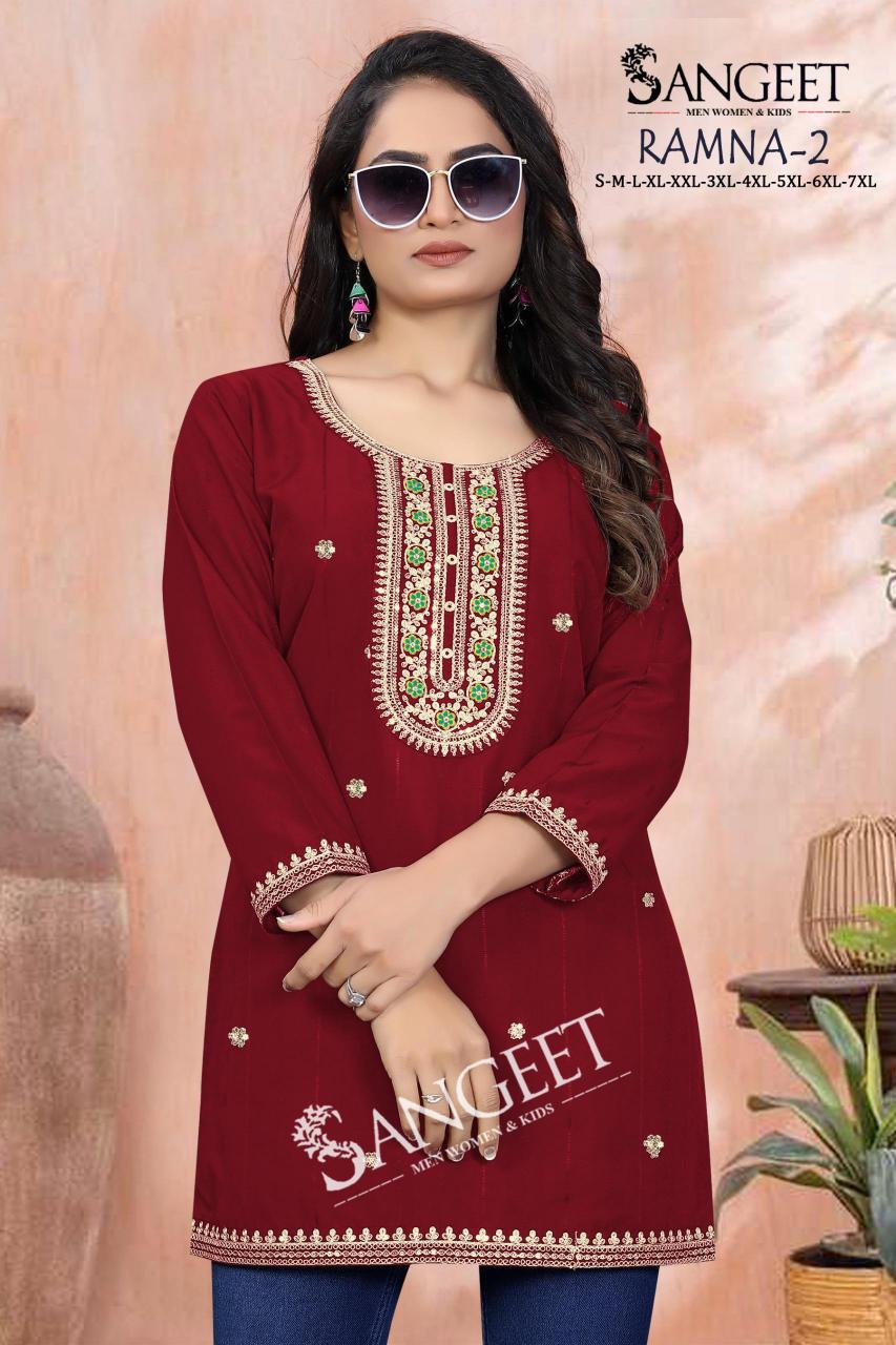 Sangeet Ramna vol 2 catalog indian short kurti tops