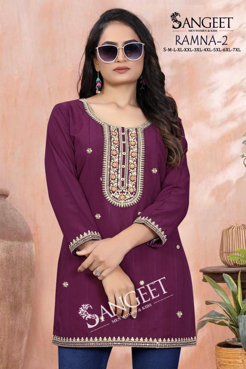 Sangeet Ramna vol 2 catalog indian short kurti tops