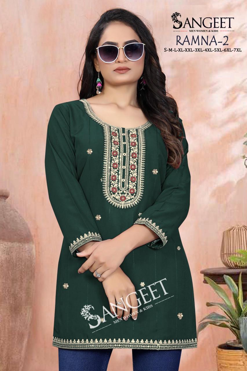 Sangeet Ramna vol 2 catalog indian short kurti tops
