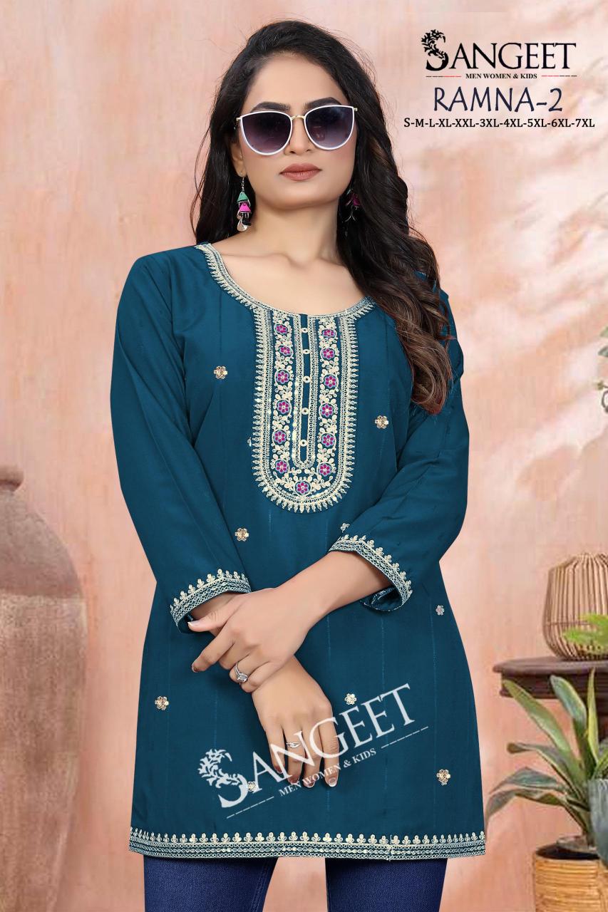 Sangeet Ramna vol 2 catalog indian short kurti tops