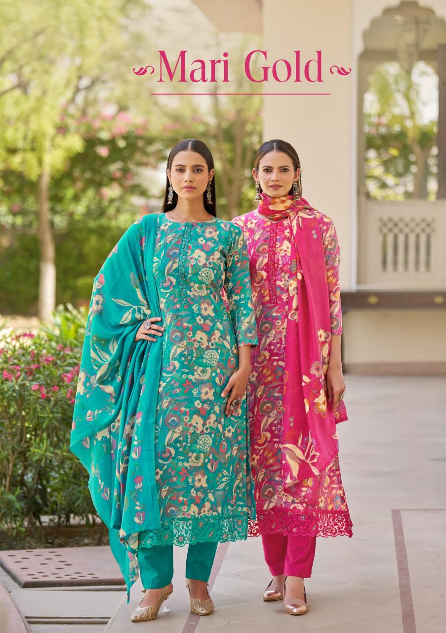 Sargam Mari Gold catalog wholesale dress materials catalog