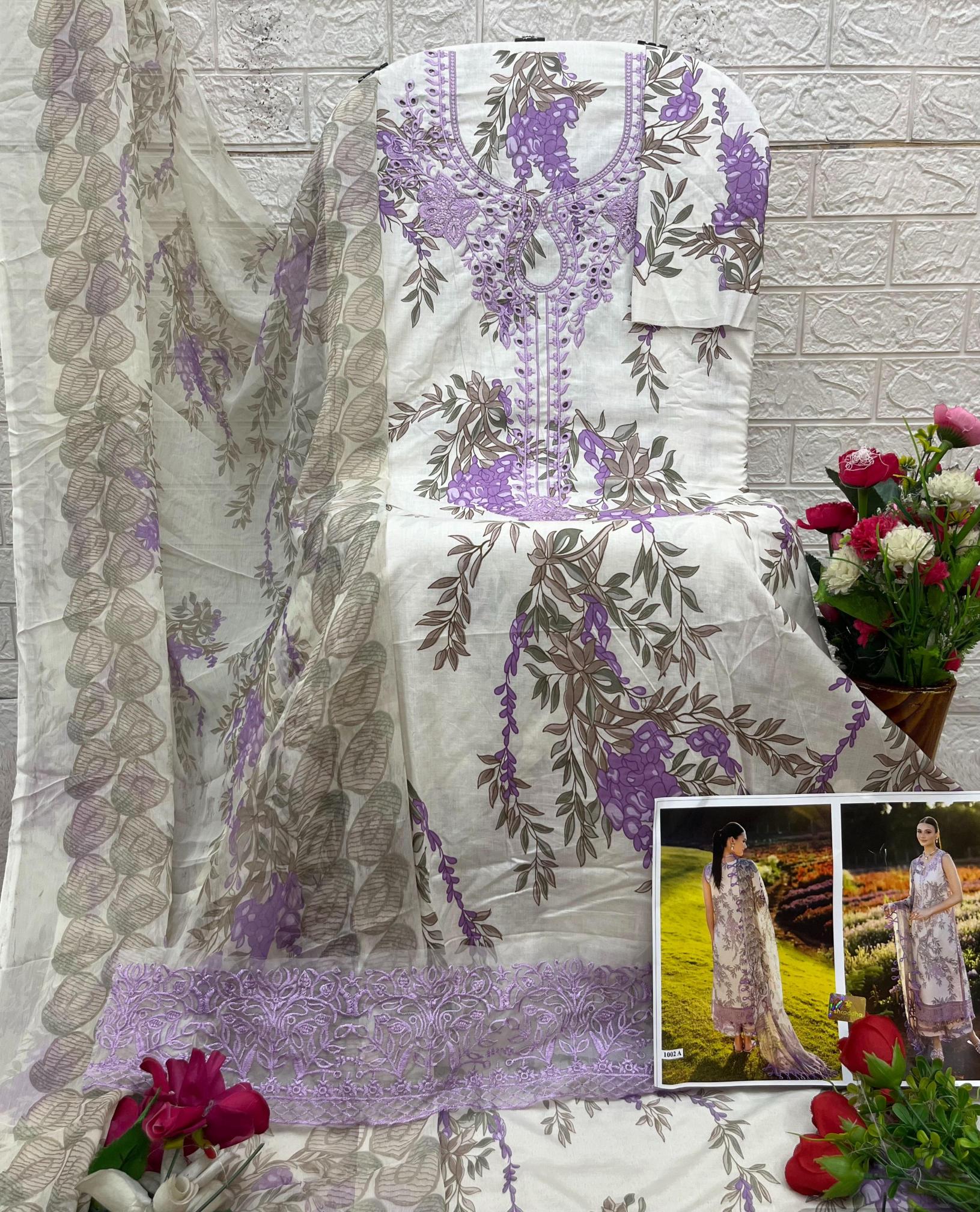 Sharaddha Flora Vol 1 Catalog Chiffon Duppatta pakistani replica suits online india wholesale