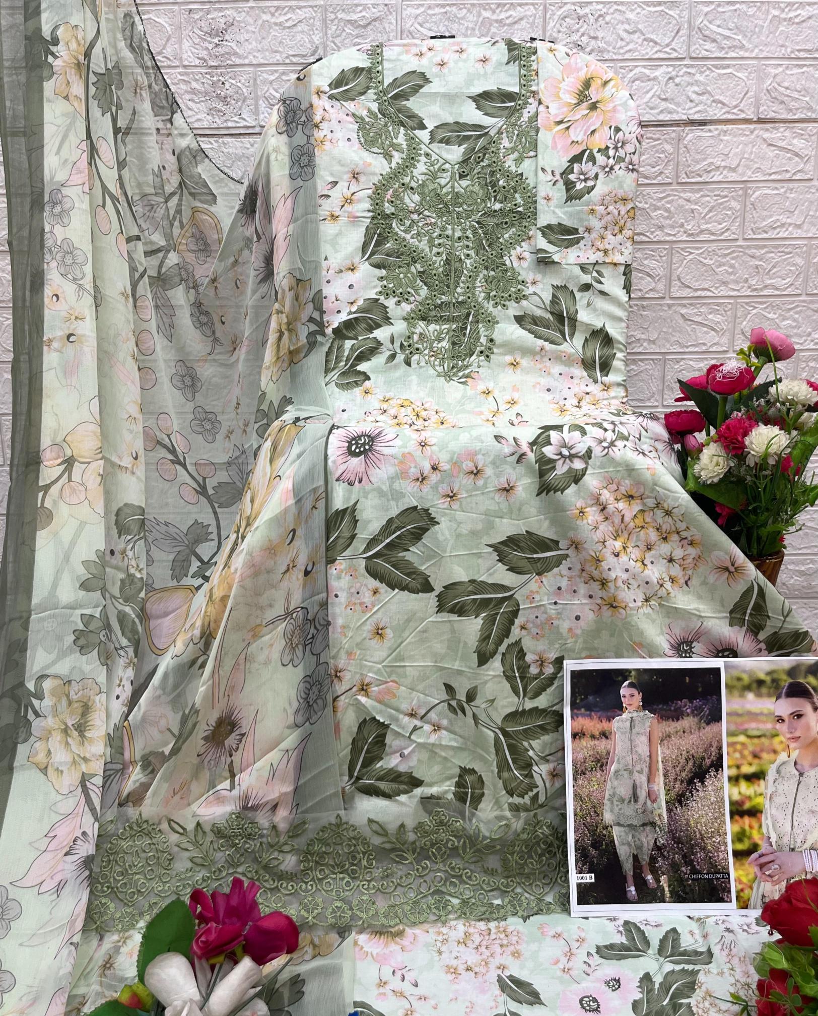 Sharaddha Flora Vol 1 Catalog Cotton Duppatta pakistani replica suits wholesale in india 