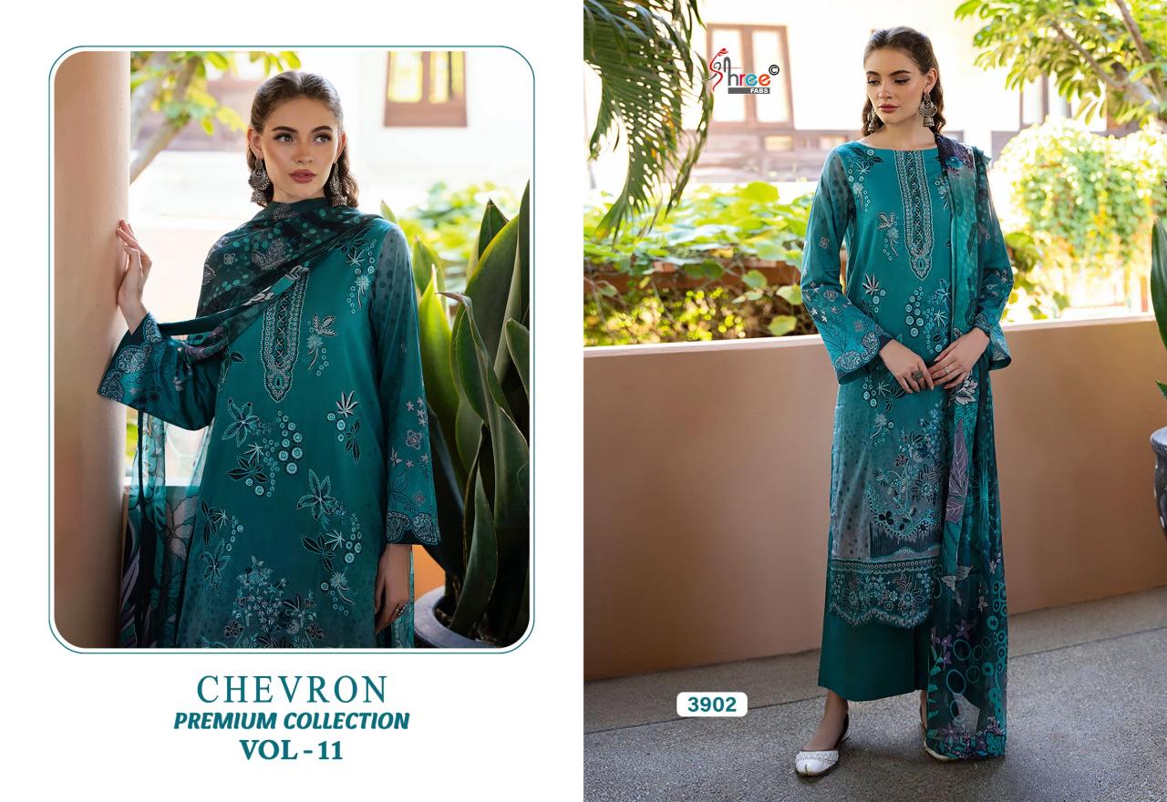 Shree Chevron Premium Collection Vol 11 Chiffon Dupatta catalog pakistani suits wholesalers in surat