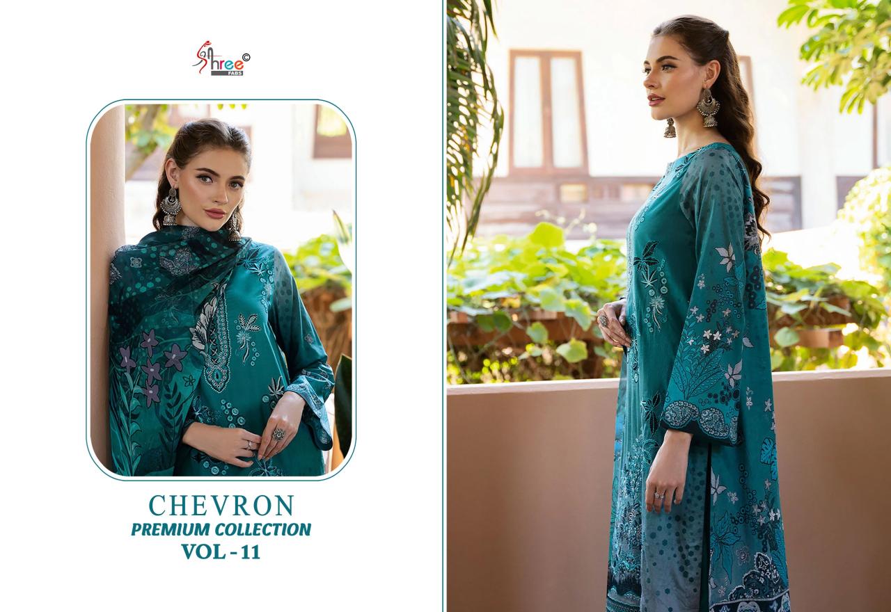 Shree Chevron Premium Collection Vol 11 Chiffon Dupatta catalog pakistani suits wholesalers in surat