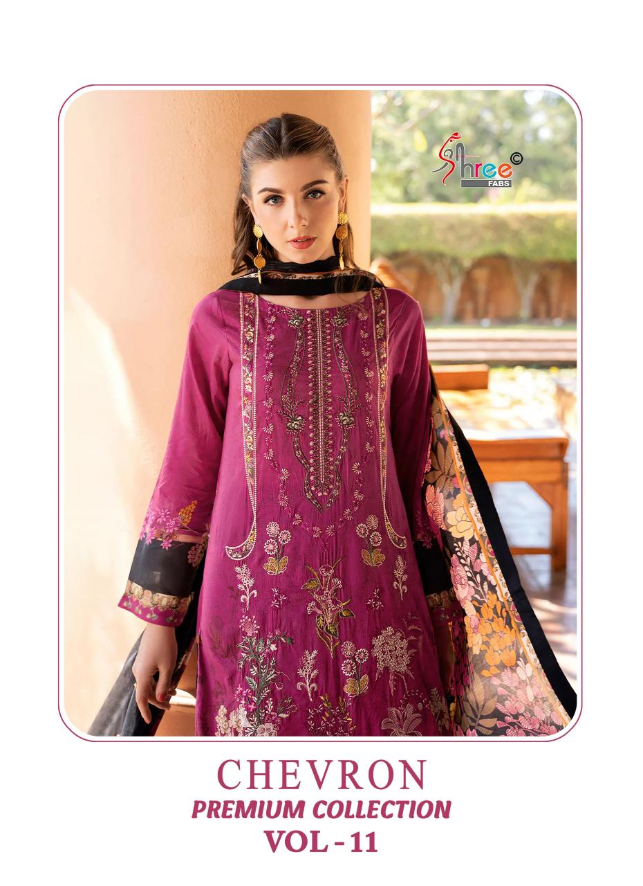 Shree Chevron Premium Collection Vol 11 Chiffon Dupatta catalog pakistani suits wholesalers in surat