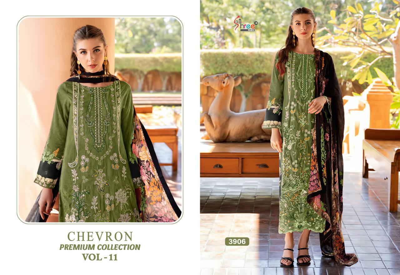 Shree Chevron Premium Collection Vol 11 Chiffon Dupatta catalog pakistani suits wholesalers in surat