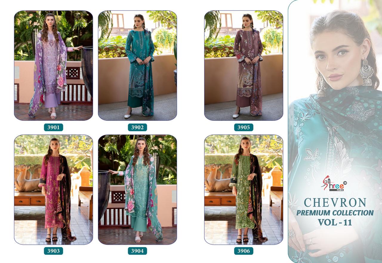 Shree Chevron Premium Collection Vol 11 Chiffon Dupatta catalog pakistani suits wholesalers in surat