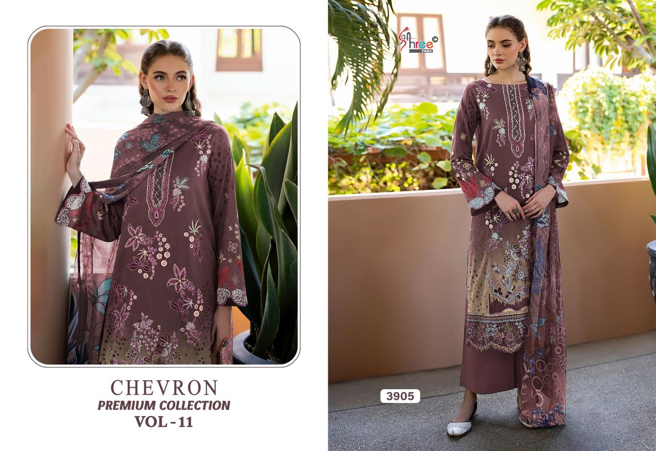 Shree Chevron Premium Collection Vol 11 Chiffon Dupatta catalog pakistani suits wholesalers in surat