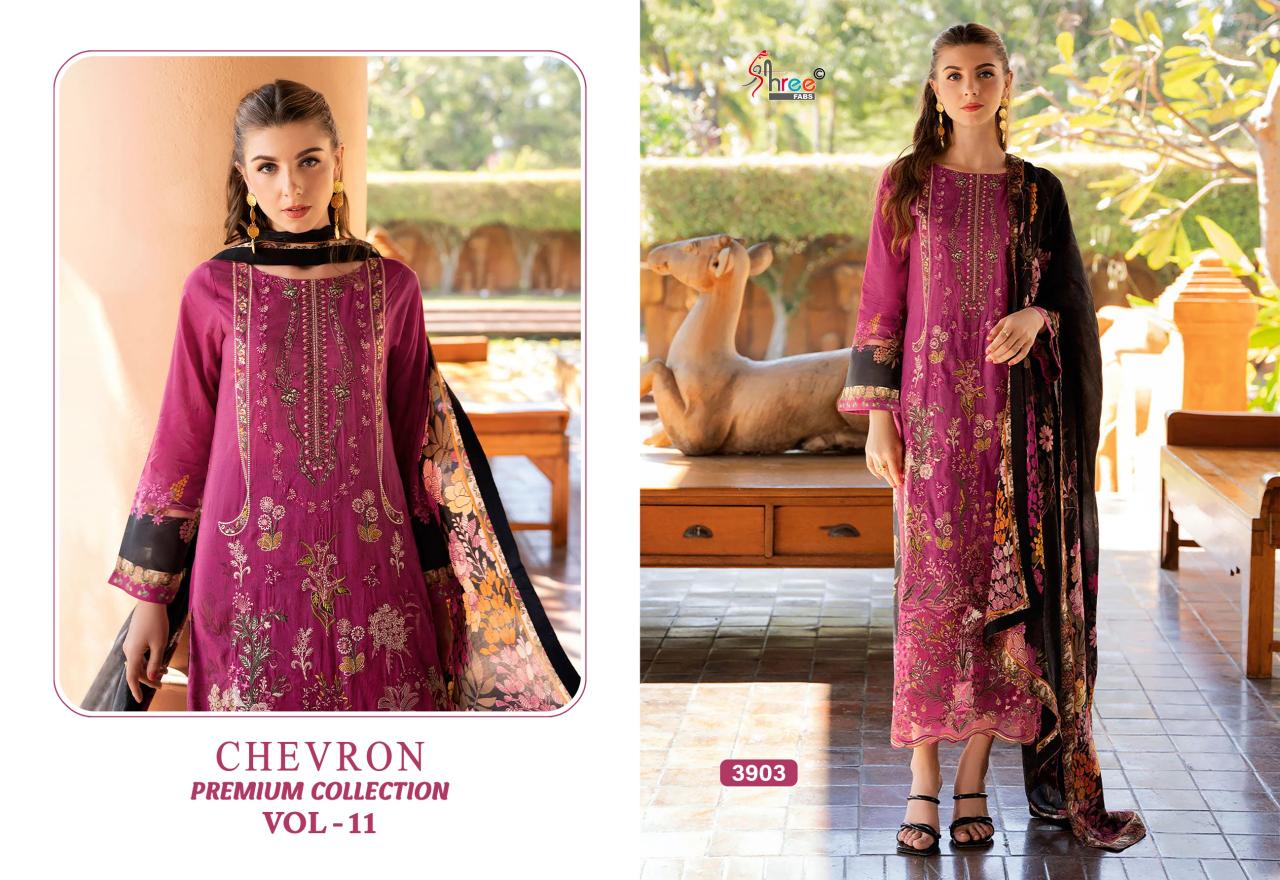 Shree Chevron Premium Collection Vol 11 Chiffon Dupatta catalog pakistani suits wholesalers in surat