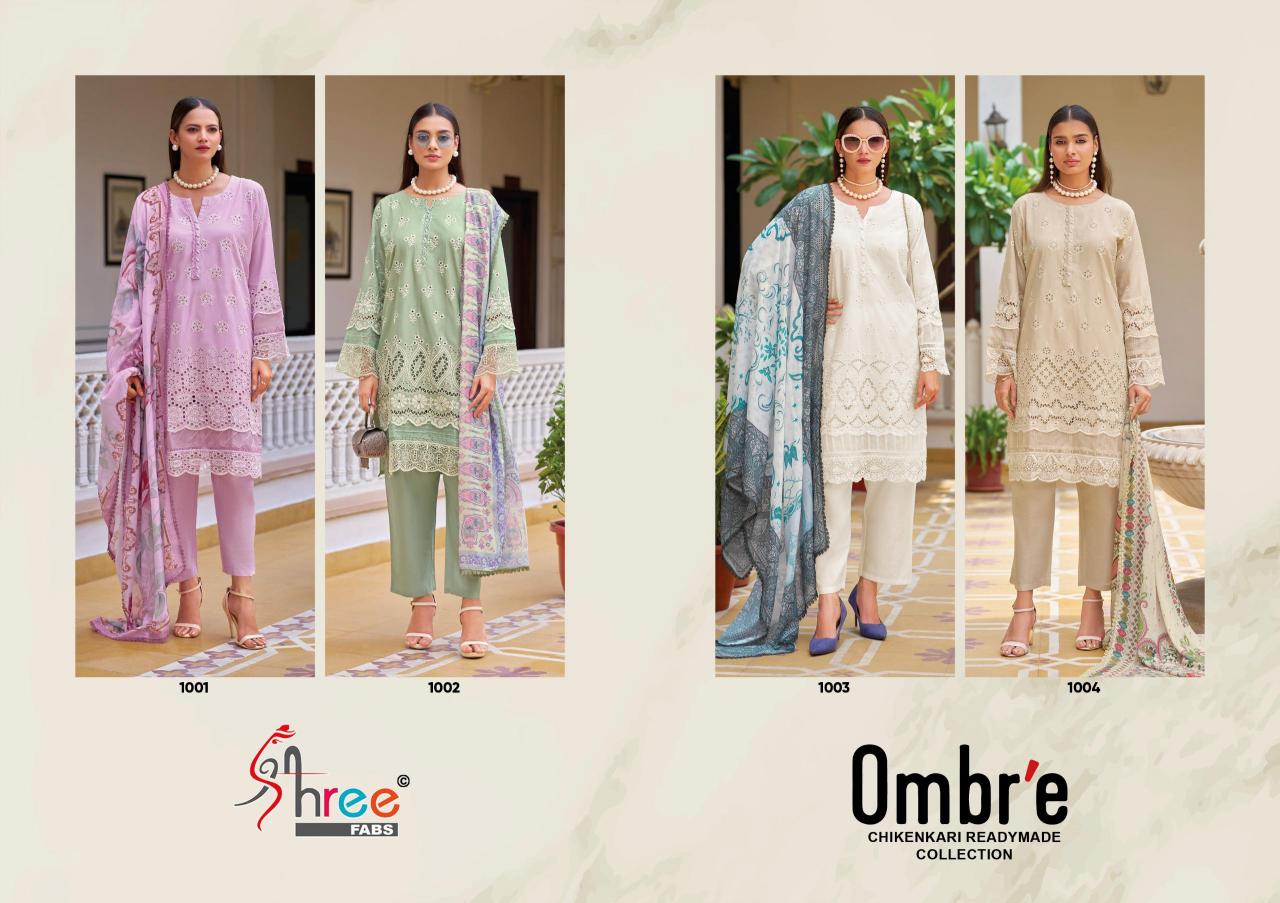 Shree Fabs Ombre Chikankari catalog pakistani suits wholesalers in chandni chowk