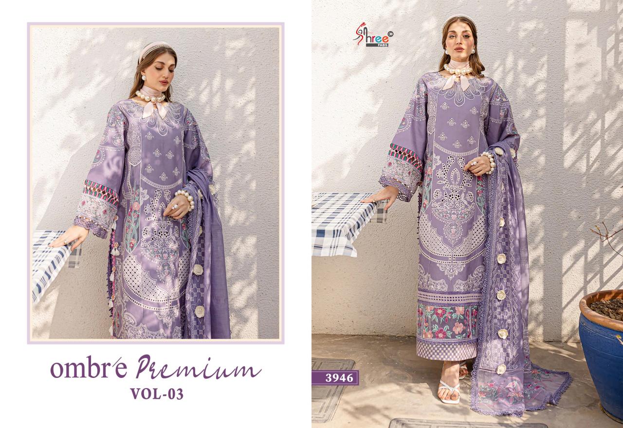 Shree Fabs Ombre premium vol 3 catalog wholesale pakistani suits in lucknow