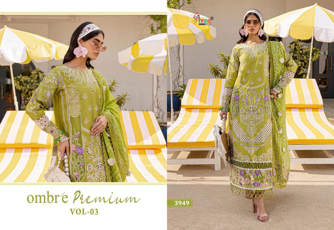 Shree Fabs Ombre premium vol 3 catalog wholesale pakistani suits in lucknow