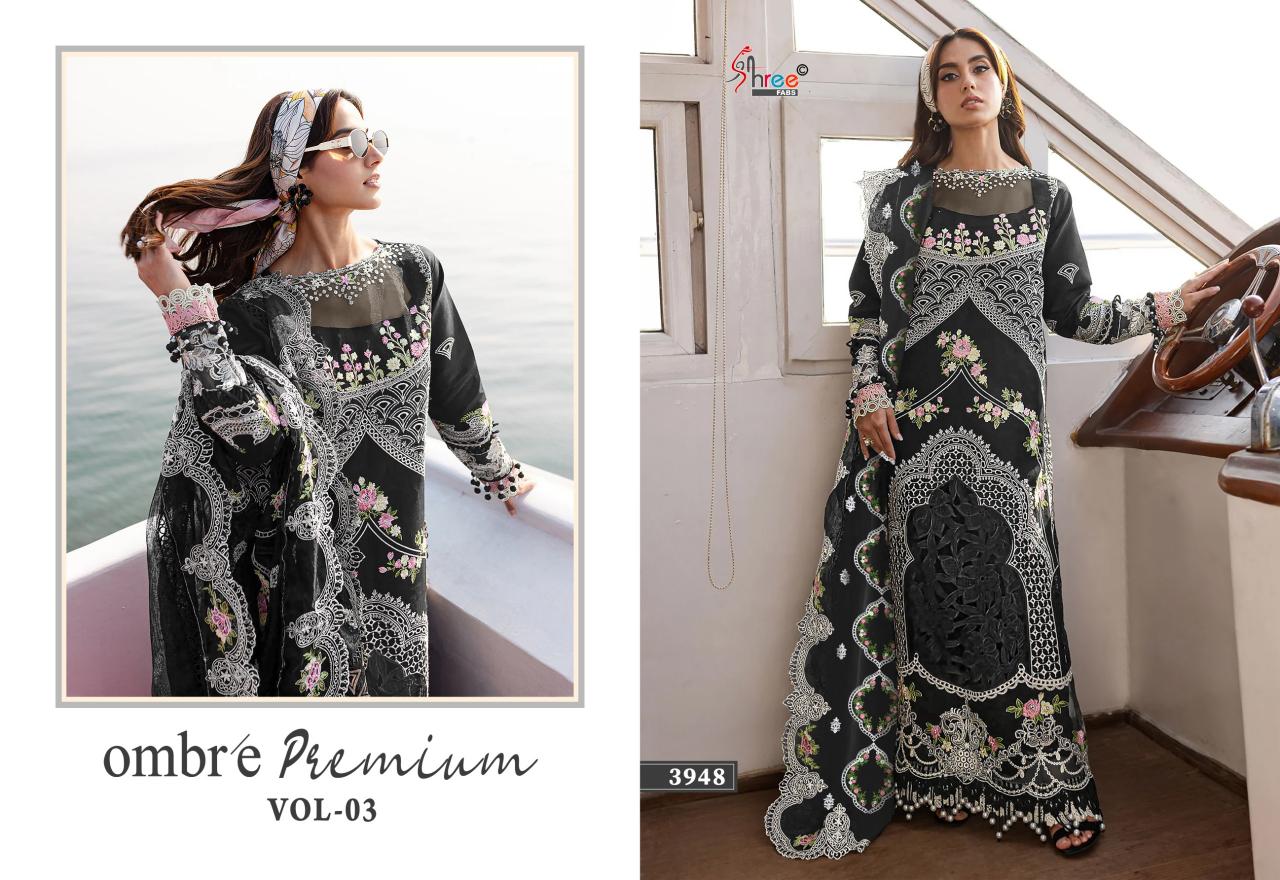 Shree Fabs Ombre premium vol 3 catalog wholesale pakistani suits in lucknow