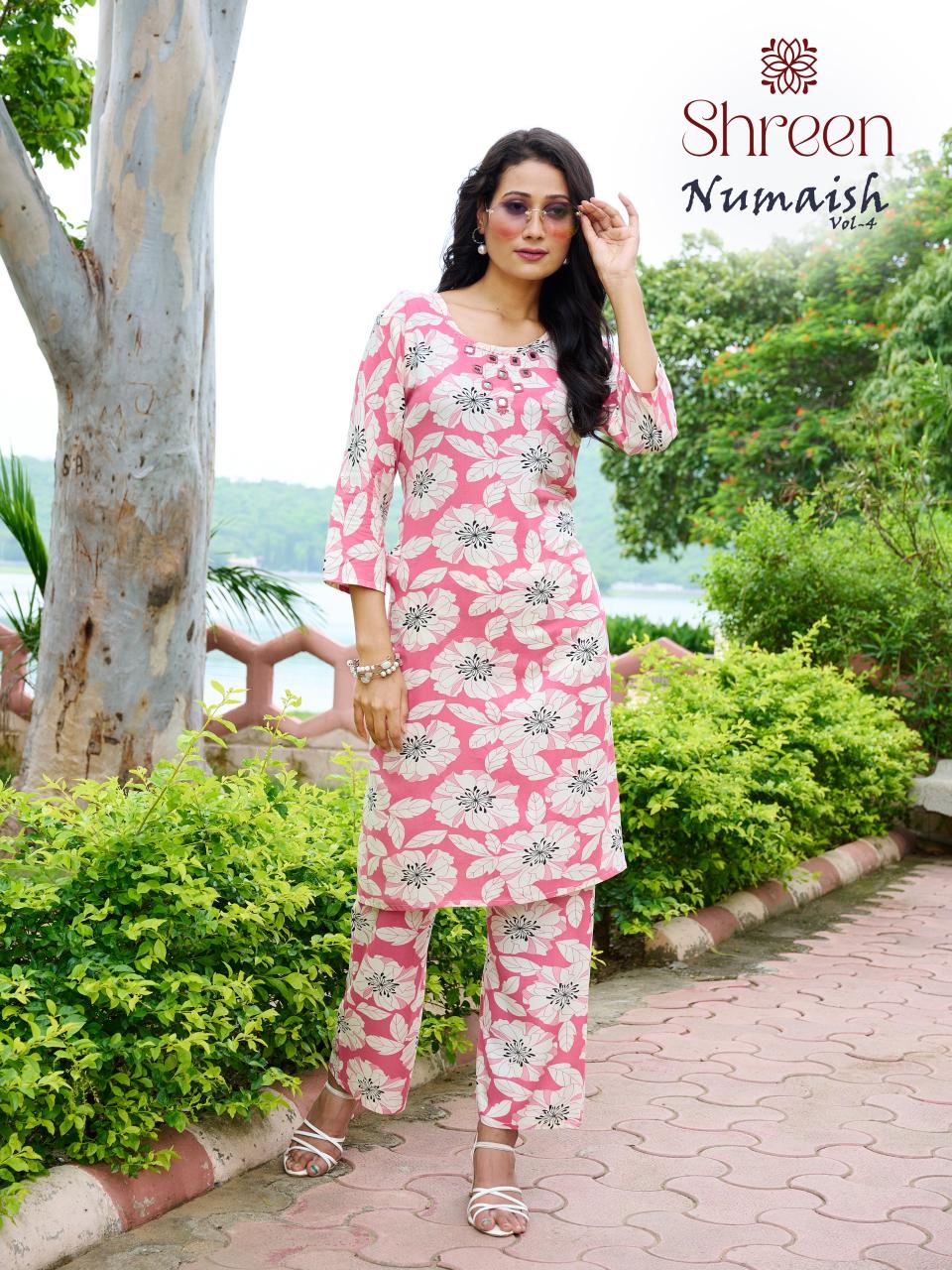 Shreen Numaish Vol 4 catalog rayon modest co ord sets wholesale
