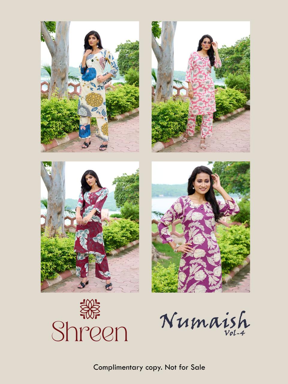 Shreen Numaish Vol 4 catalog rayon modest co ord sets wholesale