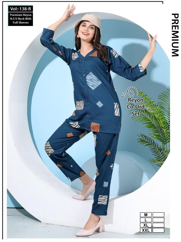 Summer Special CORD SET VOL.JC 138 R catalog night dress