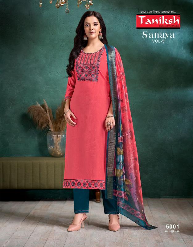 Taniksh Sanaya vol 5 catalog indian fusion kurtis