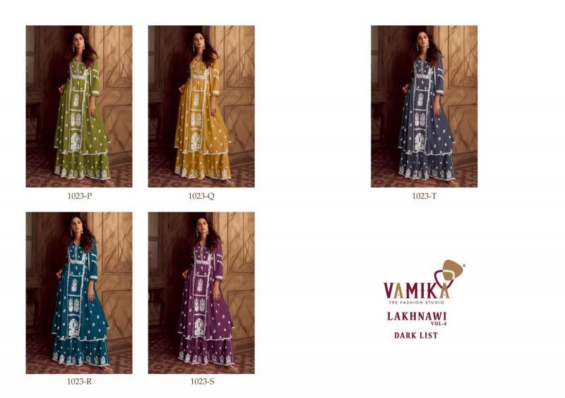 Vamika Lakhnavi Vol 4 Dark Color (D.NO.1023P To 1023T) catalog biggest kurti manufacturer in india